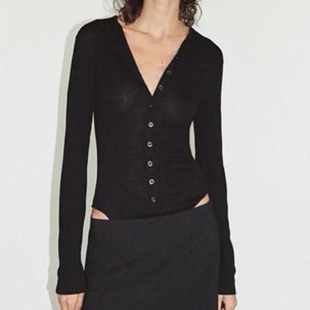 Zara black long sleeve bodysuit